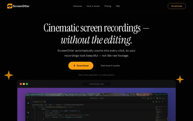 Screen recording app with automatic zoom, subtitles, and more (macOS)