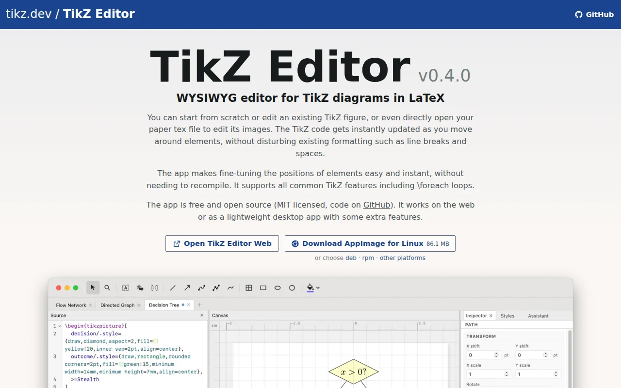 TikZ Editor – WYSIWYG editor for figures in LaTeX