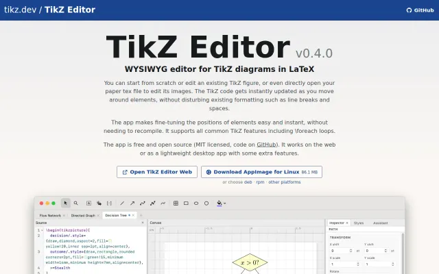 TikZ Editor – WYSIWYG editor for figures in LaTeX