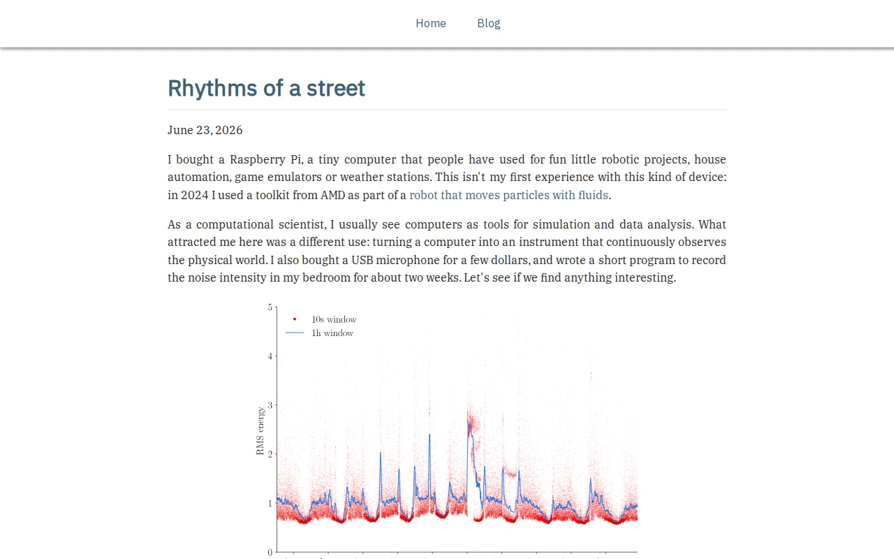 Finding signal in noisy street recording over 2 weeks