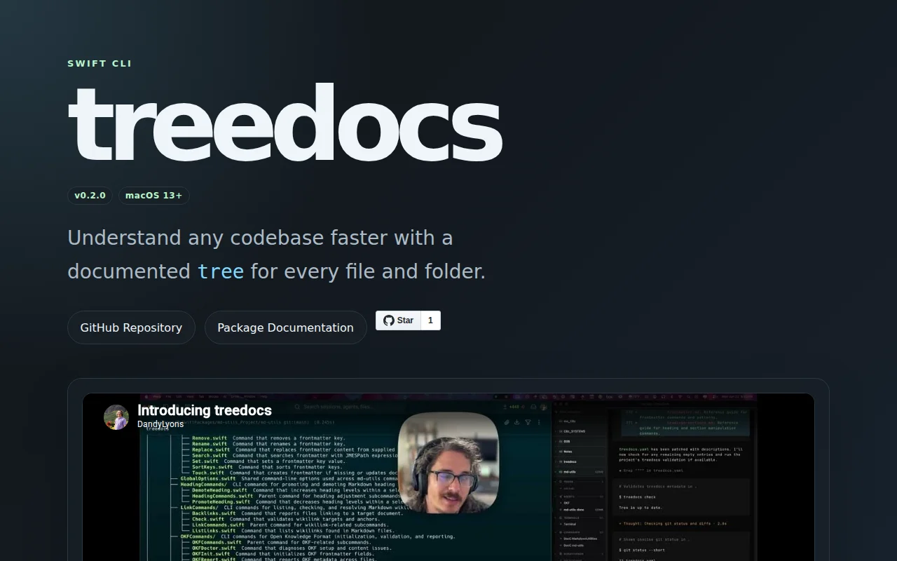 Treedocs: Documentation that automatically checks for staleness