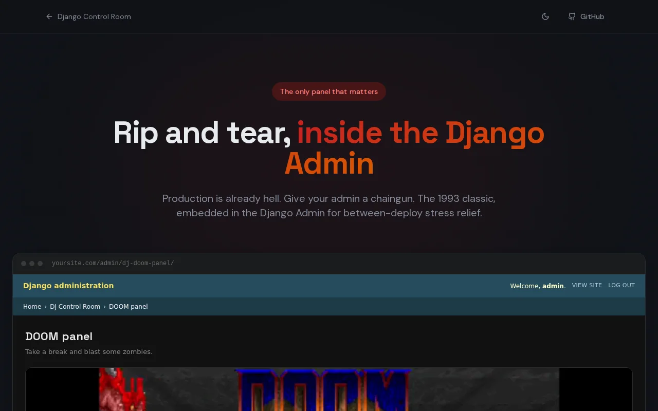 Dj-doom-panel – Play Doom inside Django Admin