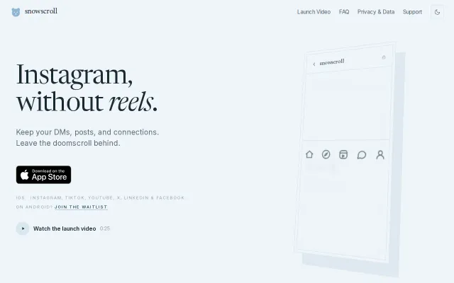Snowscroll – I removed addictive feeds from social media