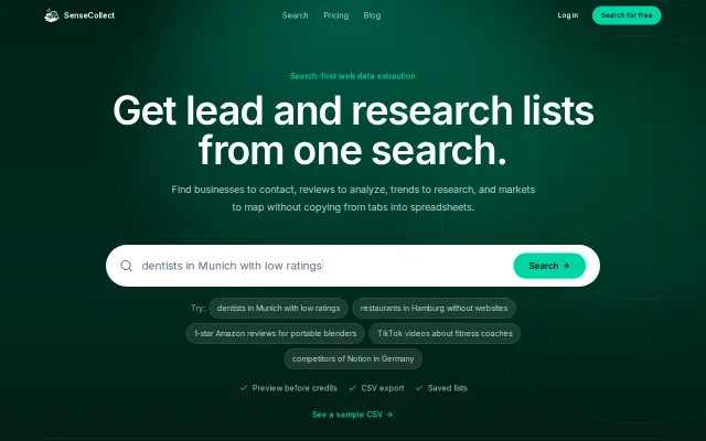 Get lead and research lists from one search