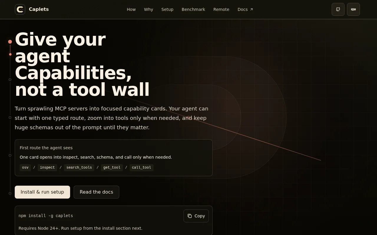Caplets - Give your agent capabilities, not giant tool walls