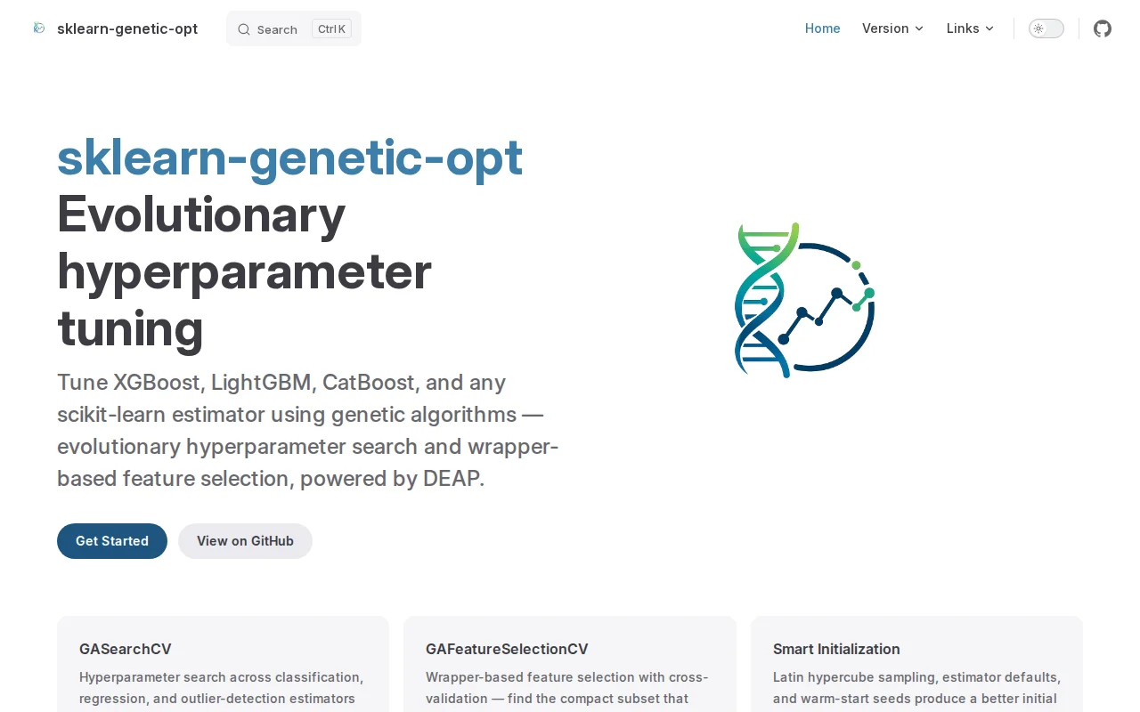 Sklearn-genetic-opt – evolutionary optimization for scikit-learn