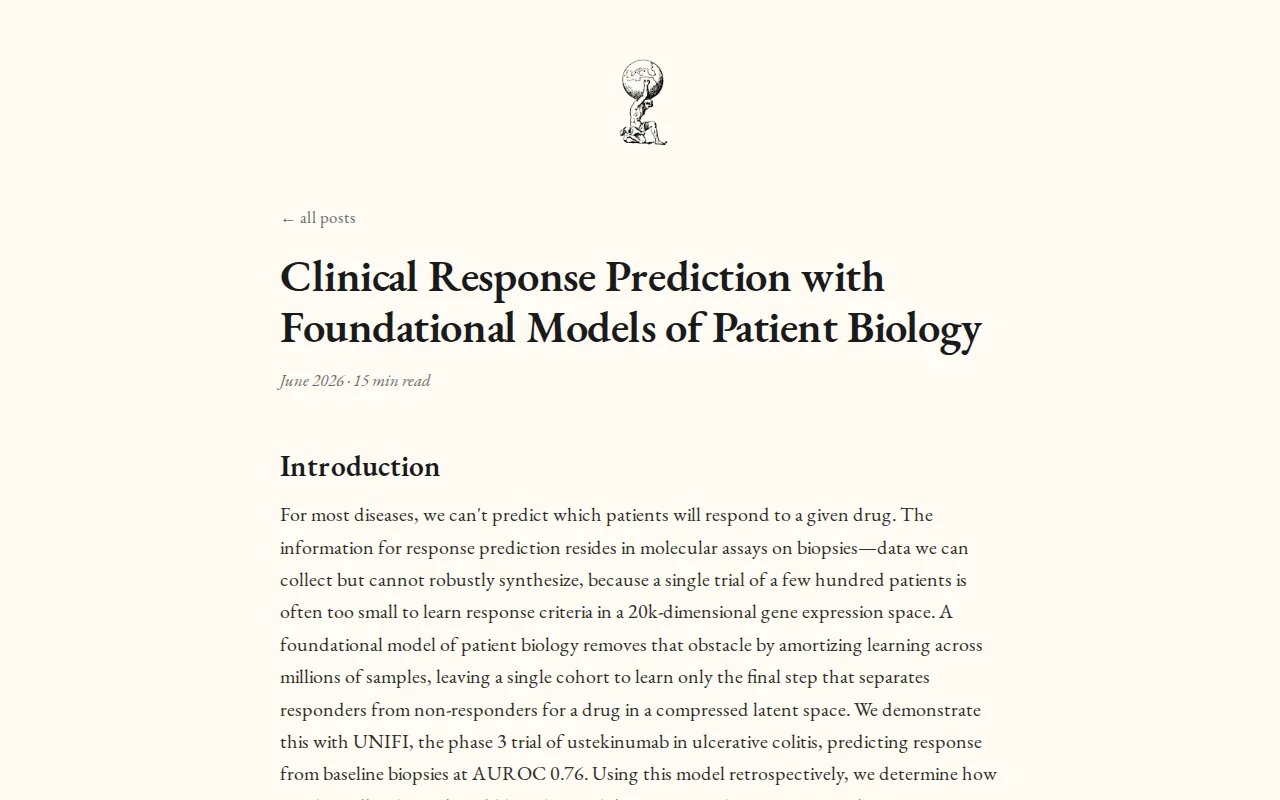 Foundation models that predict patient response in clinical trials