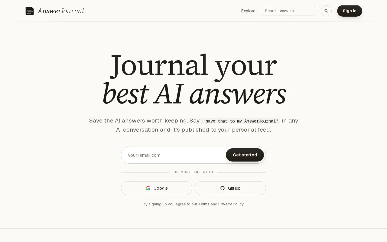 AnswerJournal – An MCP server to save and share AI answers