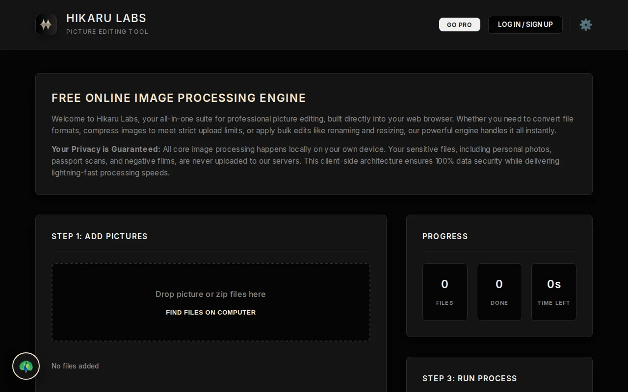 Hikaru Labs – A browser-based image toolbox