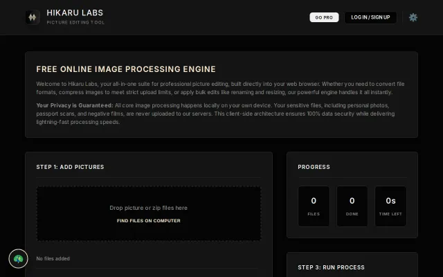 Hikaru Labs – A browser-based image toolbox