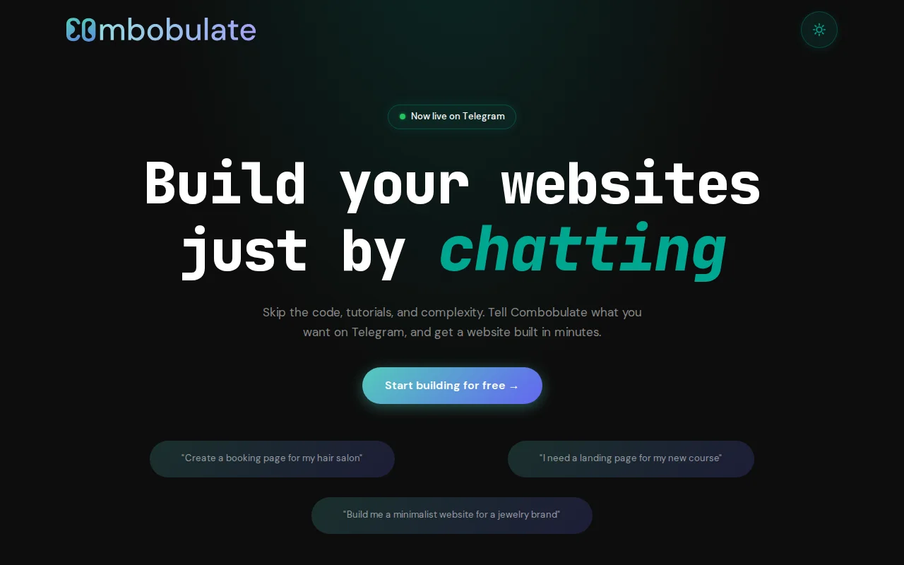 I made a Telegram bot that turns a voice note into a live website