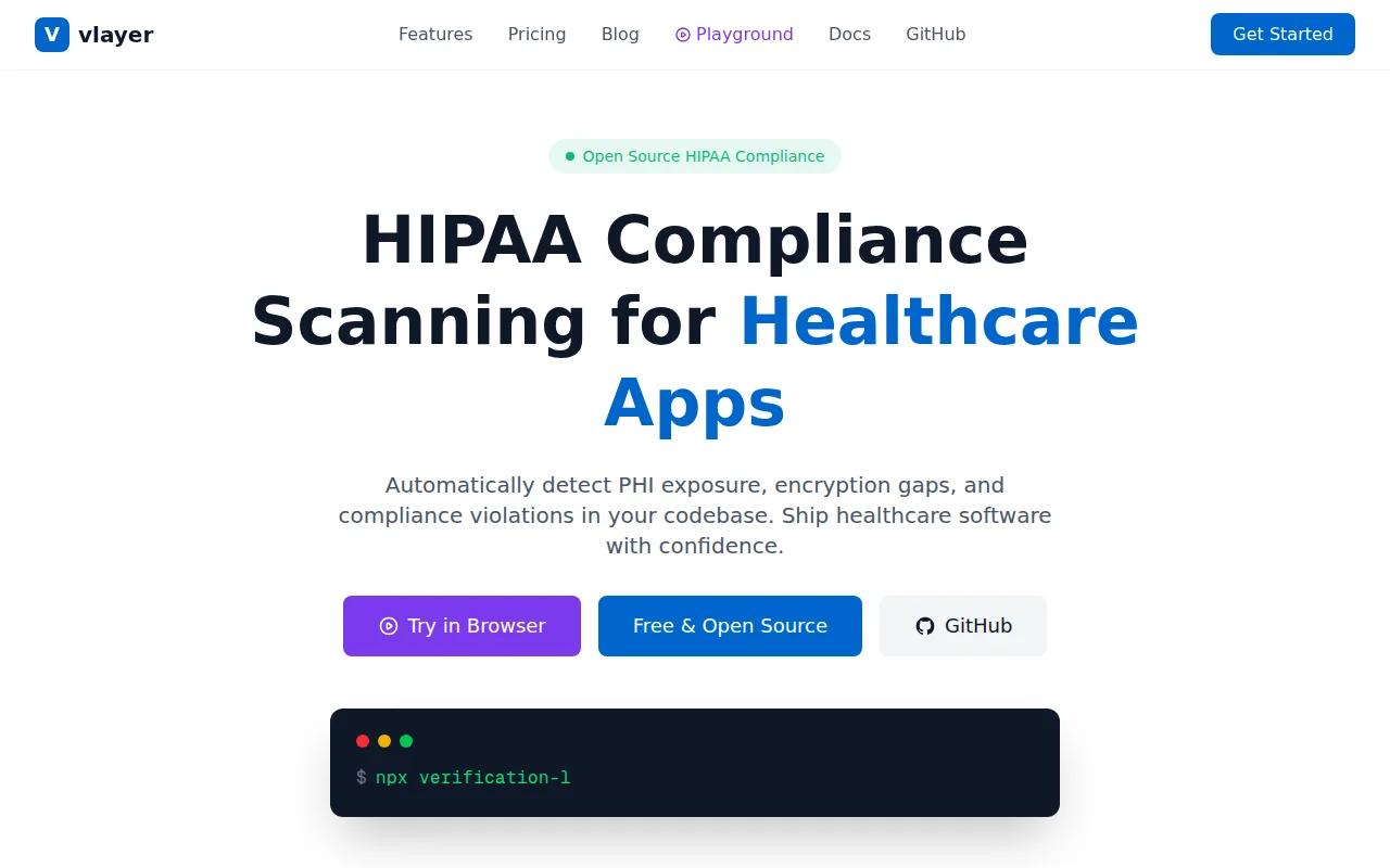 Vlayer – Open-source HIPAA compliance scanner for your codebase