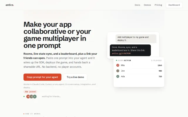 Make your game multiplayer in one prompt