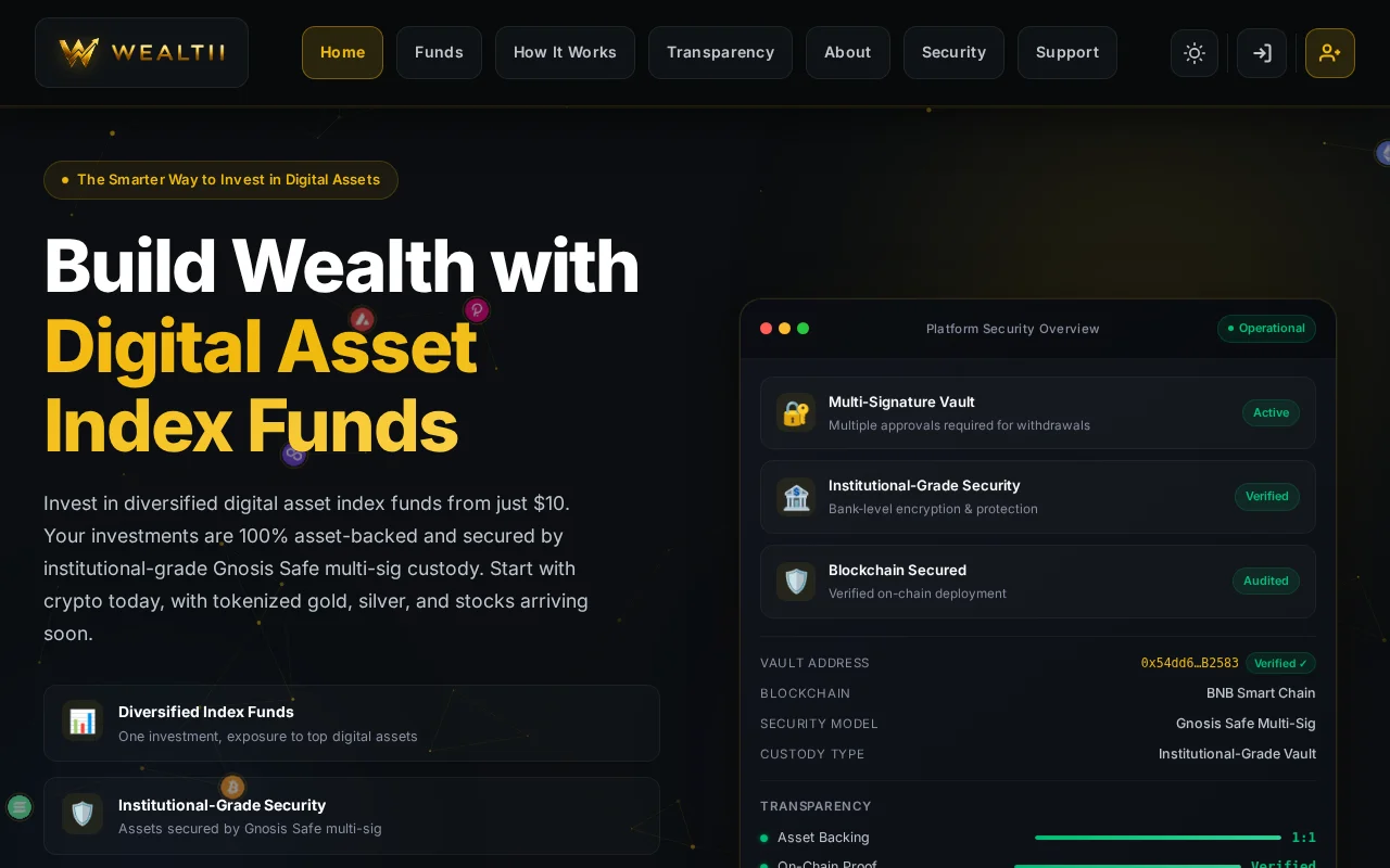 Wealtii – A multi-sig digital asset index fund built by a solo founder