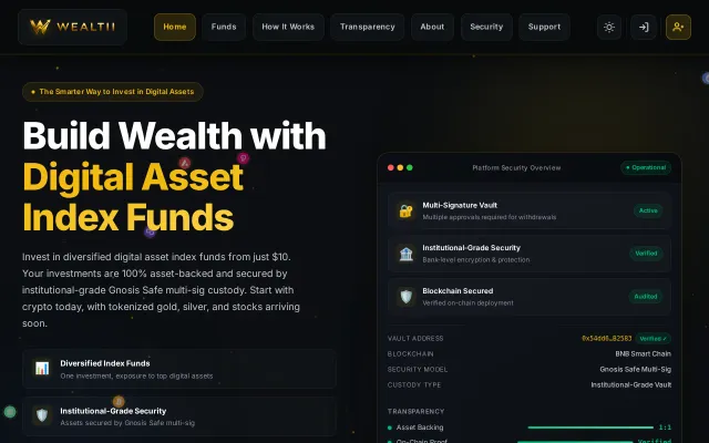 Wealtii – A multi-sig digital asset index fund built by a solo founder