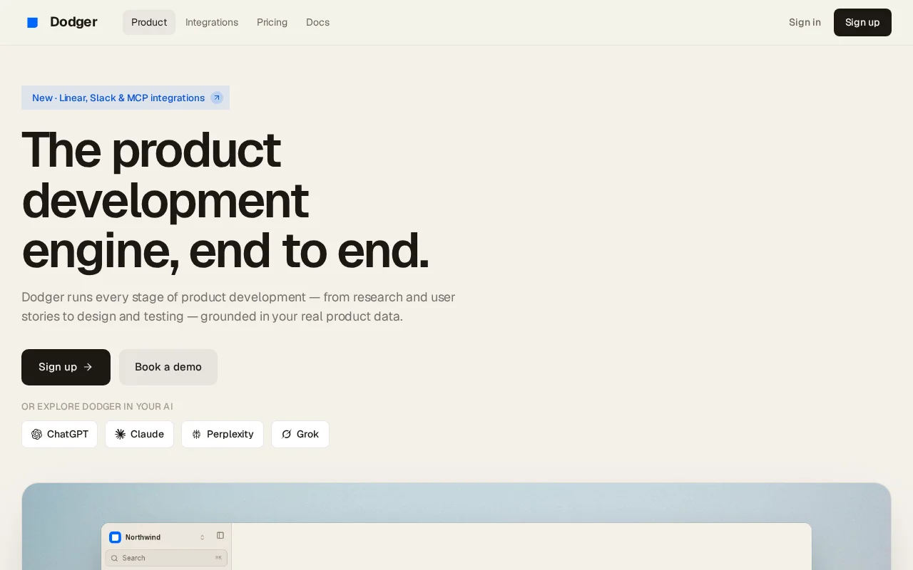 Dodger – turns a feature idea into a PRD, wireframes, and user stories