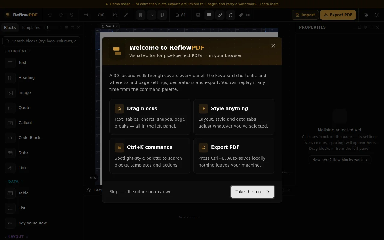 ReflowPDF – browser PDF editor where tables reflow