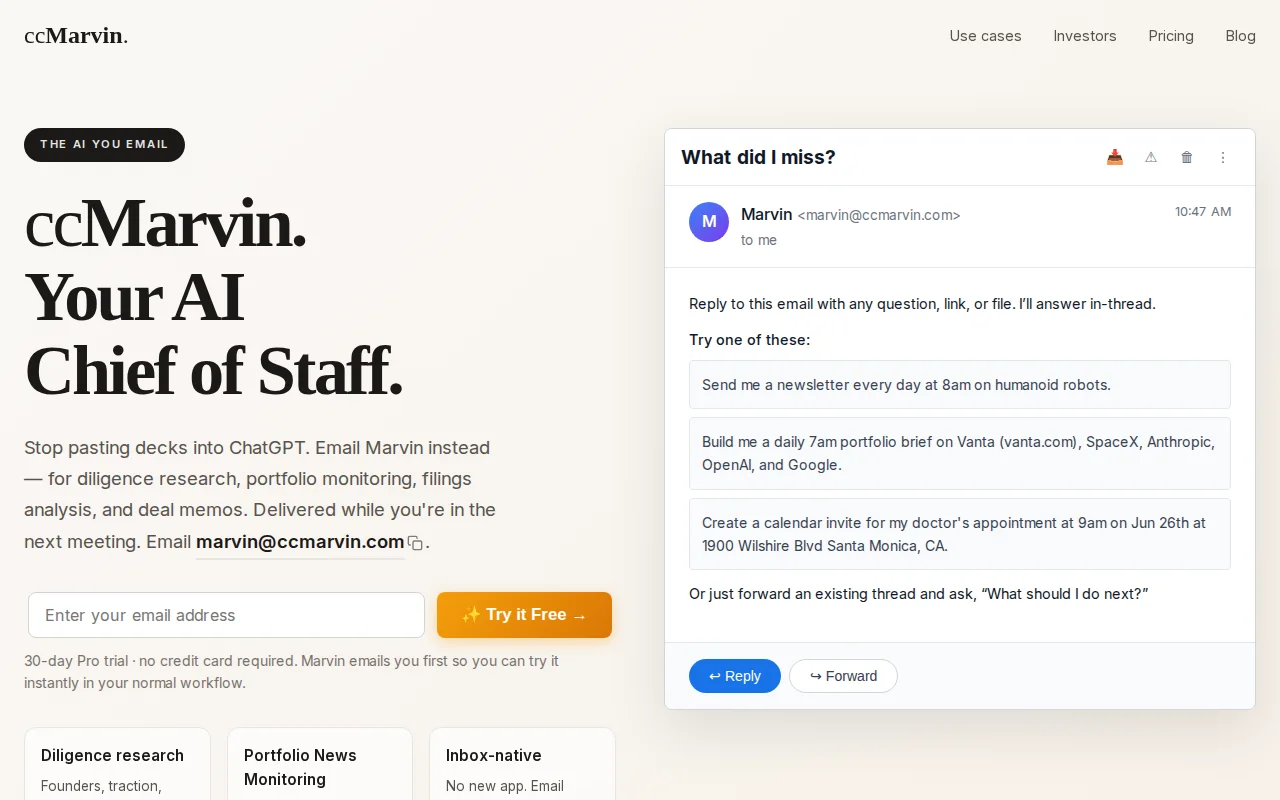 ccMarvin – Just Email with AI