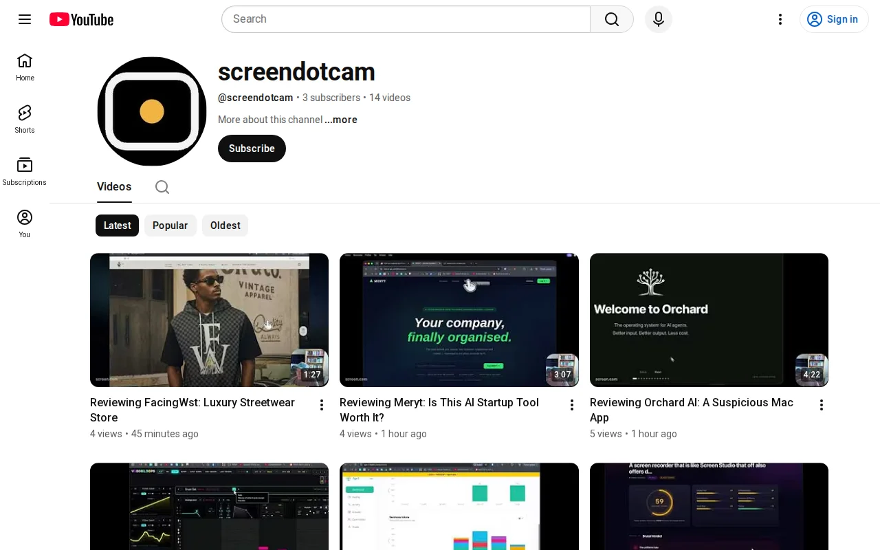 Screen recording your crappy startup