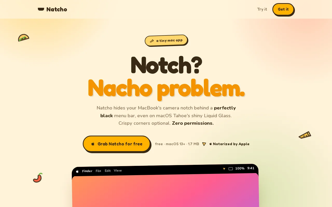 Natcho – Hide your MacBook’s Notch