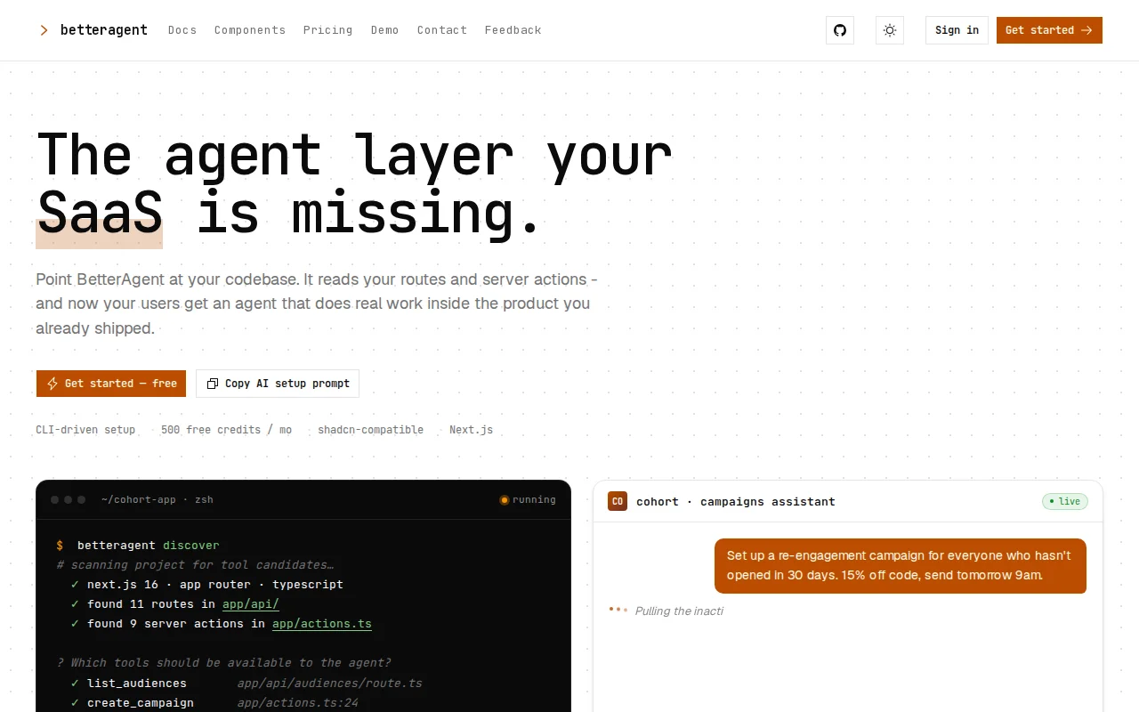 Turn any Next.js app AI native in 5 minutes