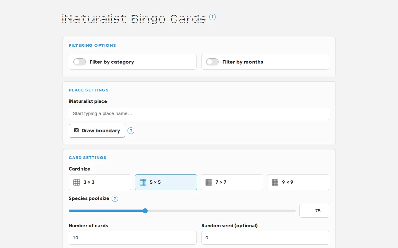 iNaturalist Bingo