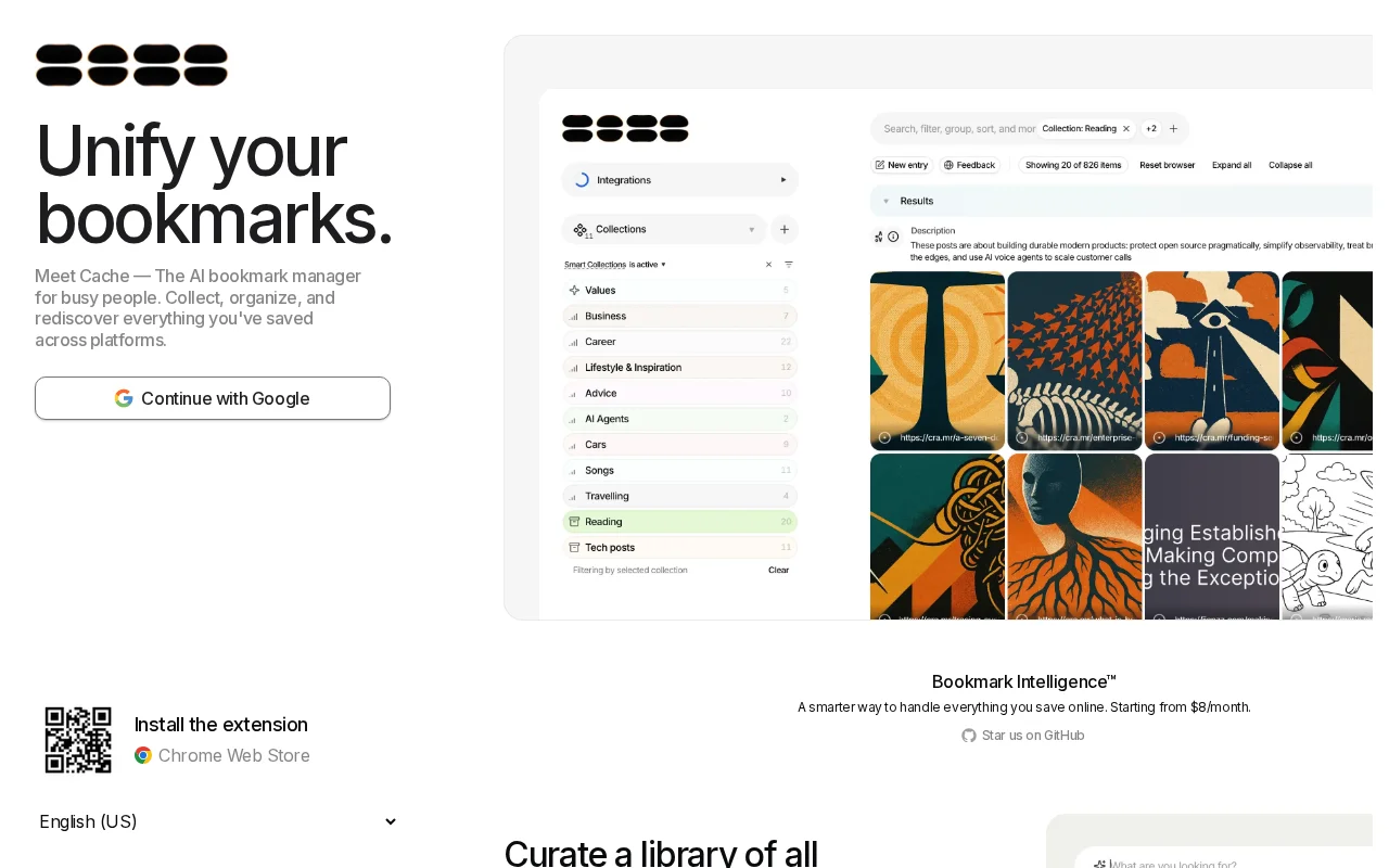 The open-source AI bookmark manager for busy people