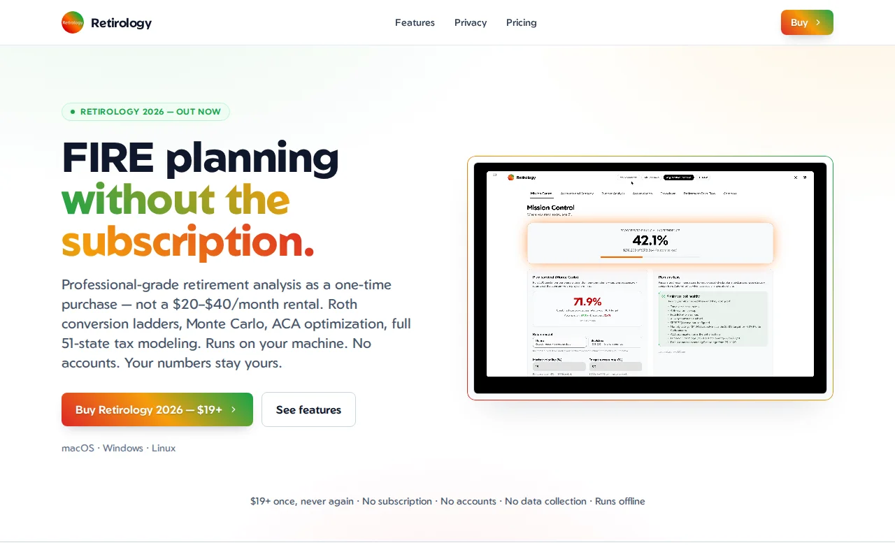 Retirology – Professional Retirement Planner, PWYW, No Subscription