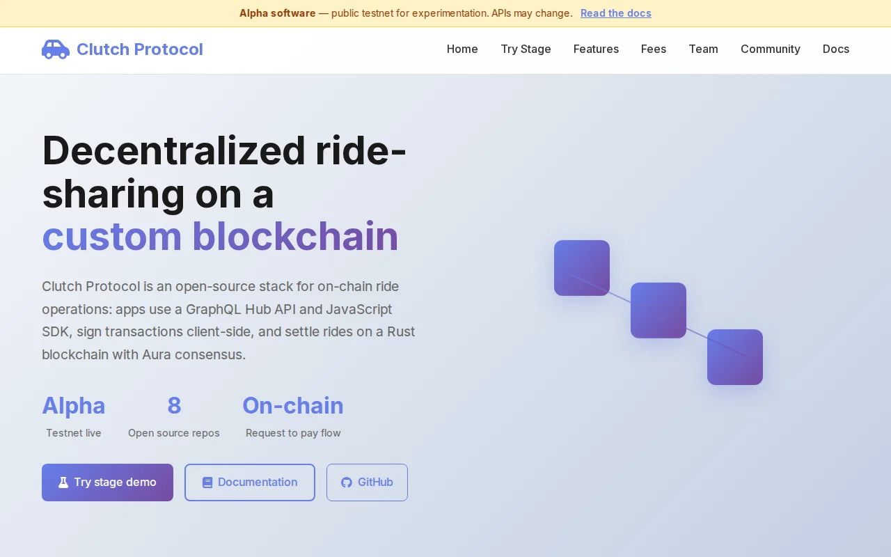 Clutch – decentralized ride-sharing on-chain (open source)