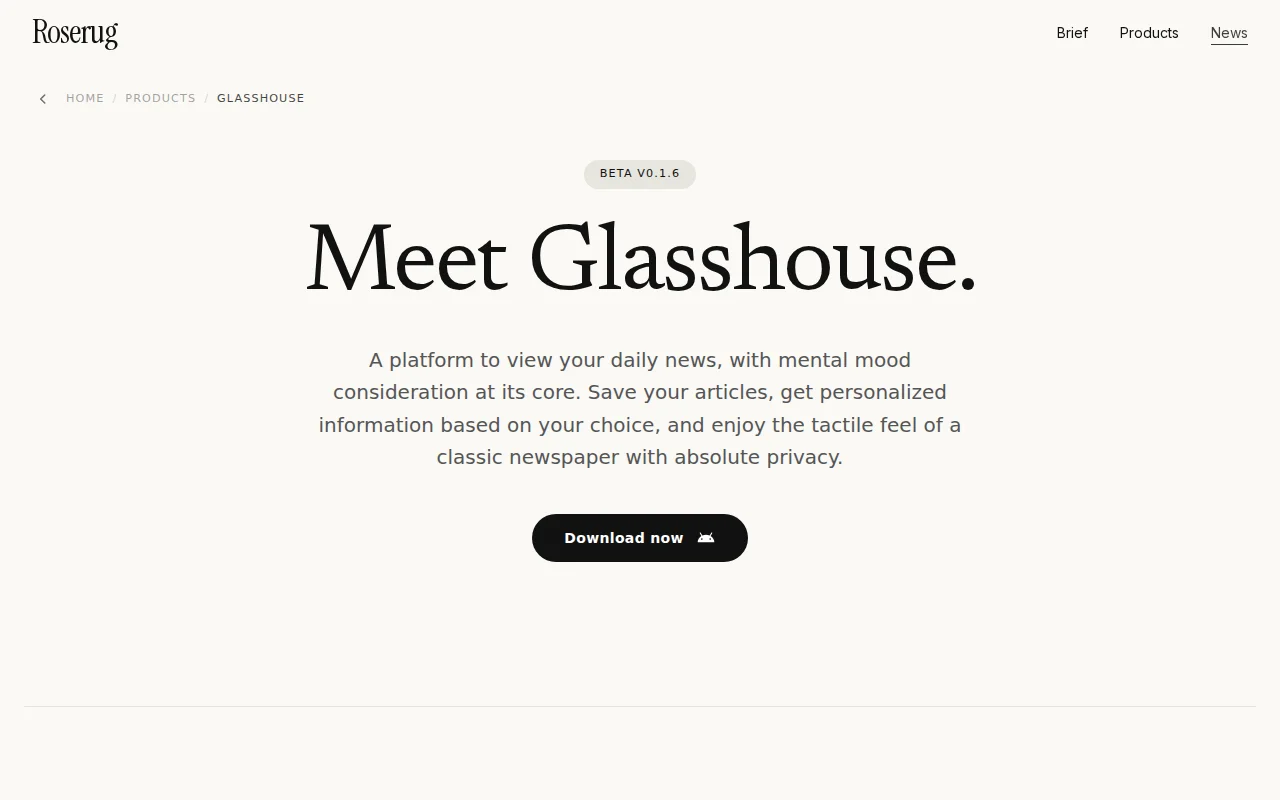 Glasshouse – A privacy-first news app with on-device personalization