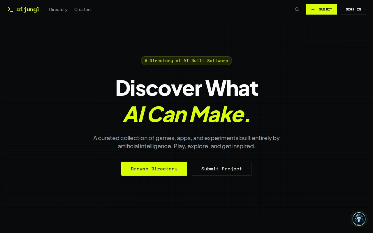 Aijungl – Portal for games and apps built by AI
