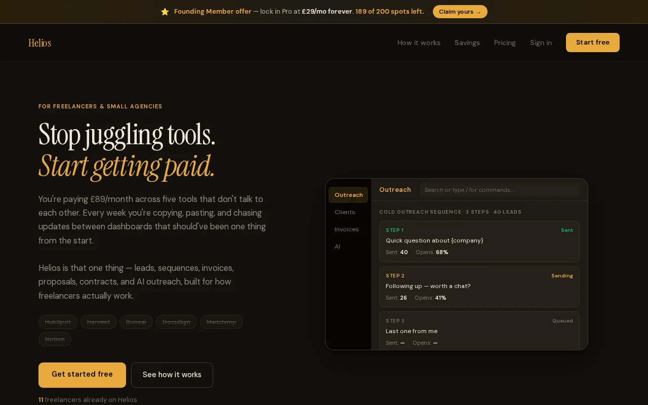 Helios – Business OS for Freelancers