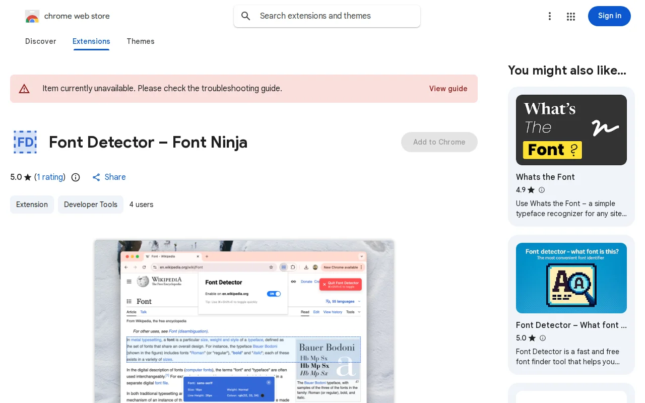 Font Finder Chrome Extension