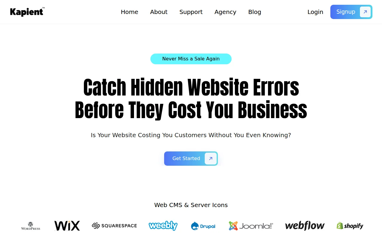 Kapient – Website monitoring that tells you what to fix