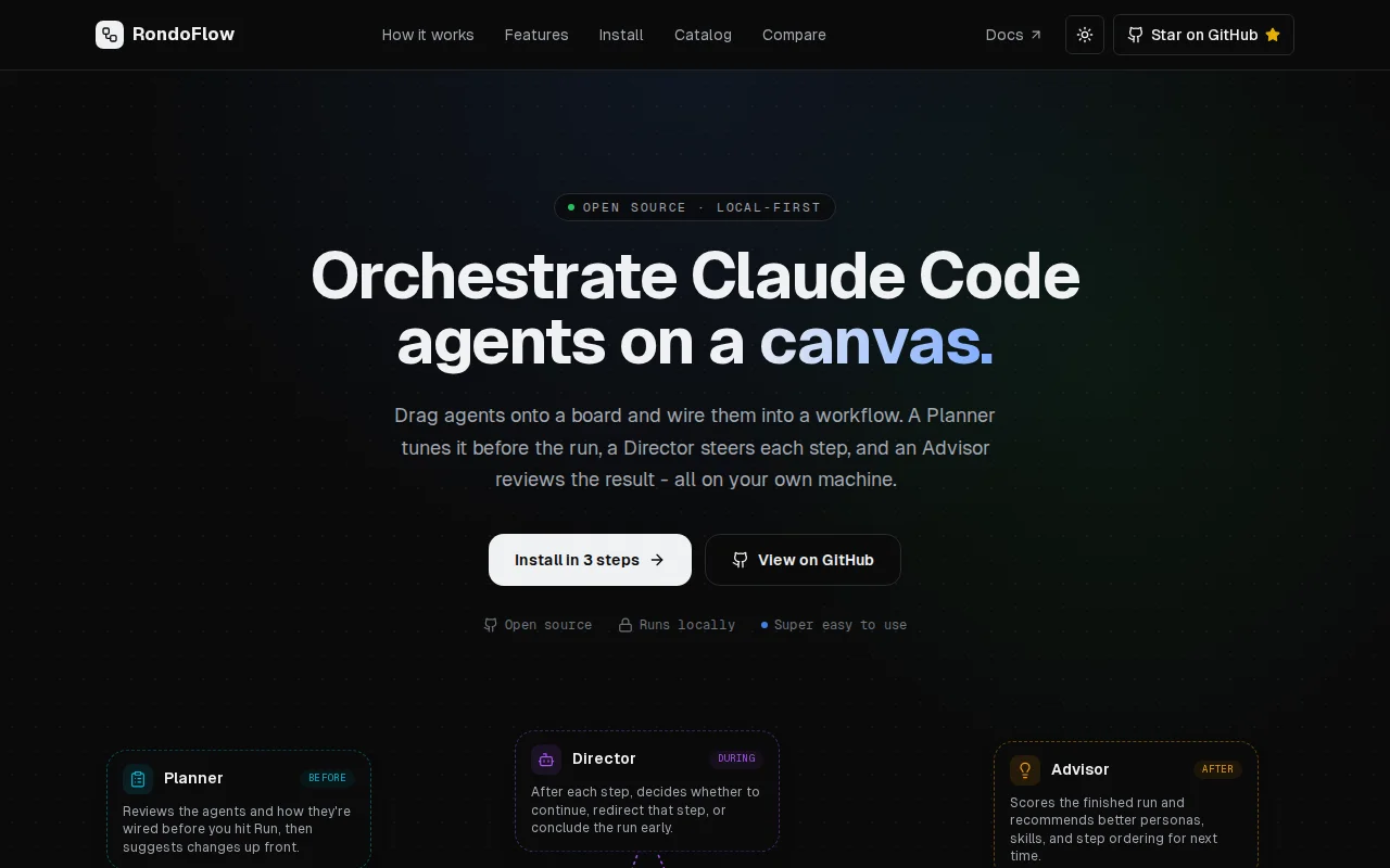 Orchestrate Claude Code agents on a canvas