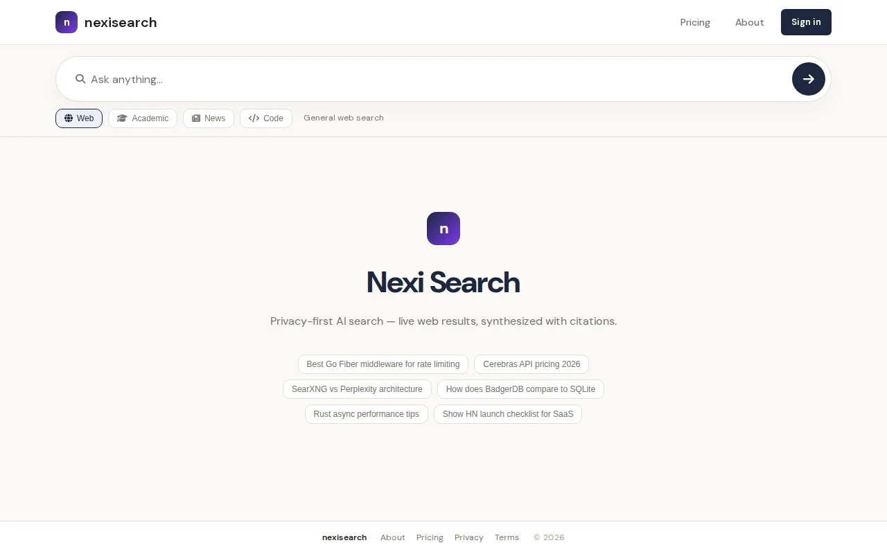 NexisSearch – Fast AI Search