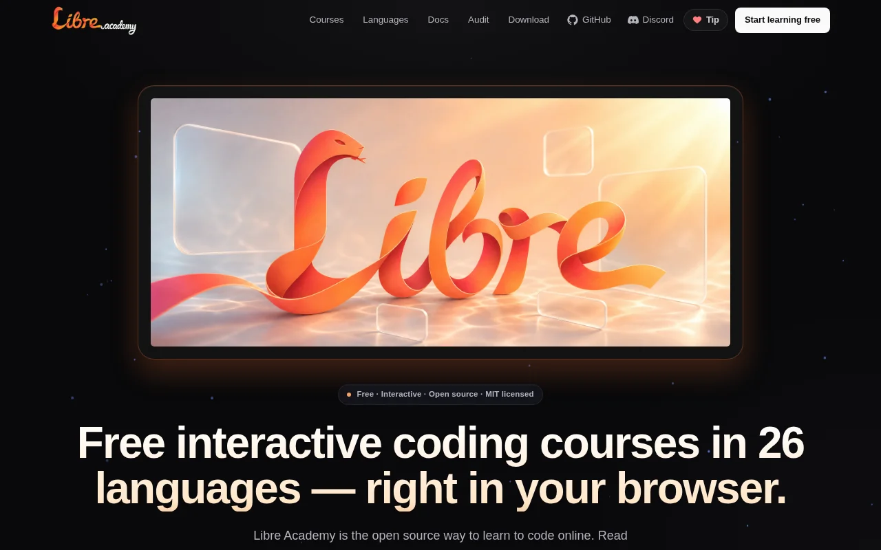 Learn to code, free on Open Source software