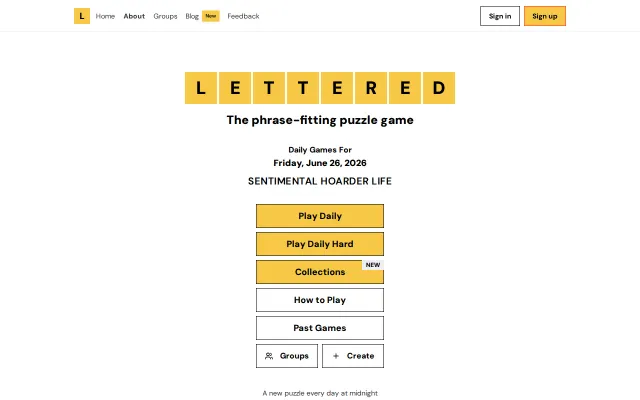 Lettered – a daily phrase puzzle game