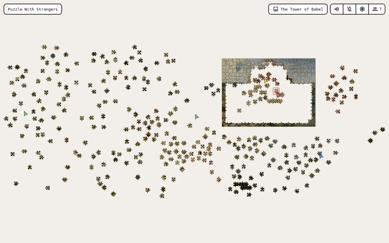 Puzzle with Strangers. A free multiplayer jigsaw