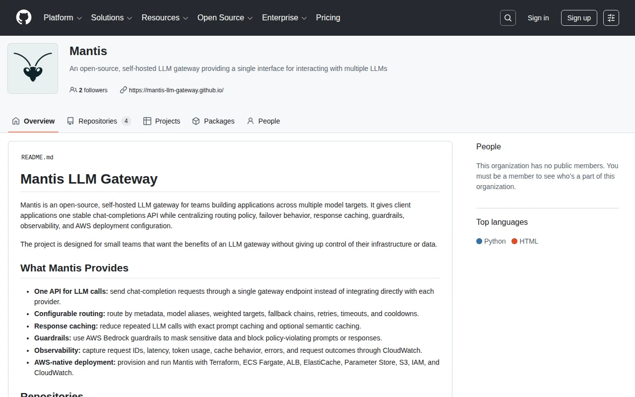 Mantis, A self-hosted LLM gateway