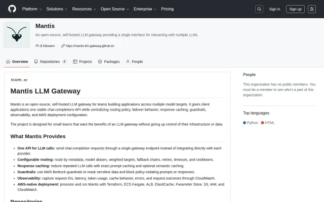 Mantis, A self-hosted LLM gateway