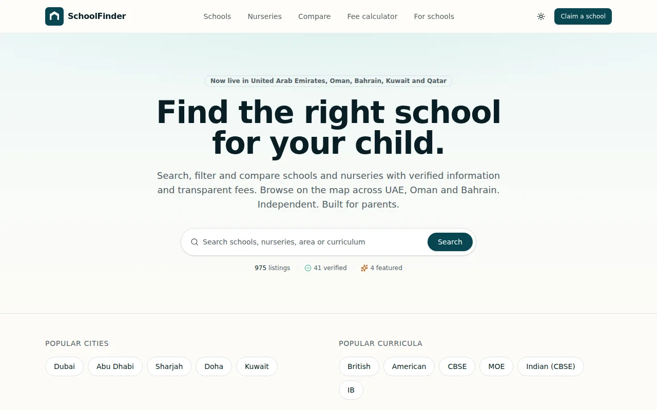 SchoolFinder – A School Directory for the Gulf