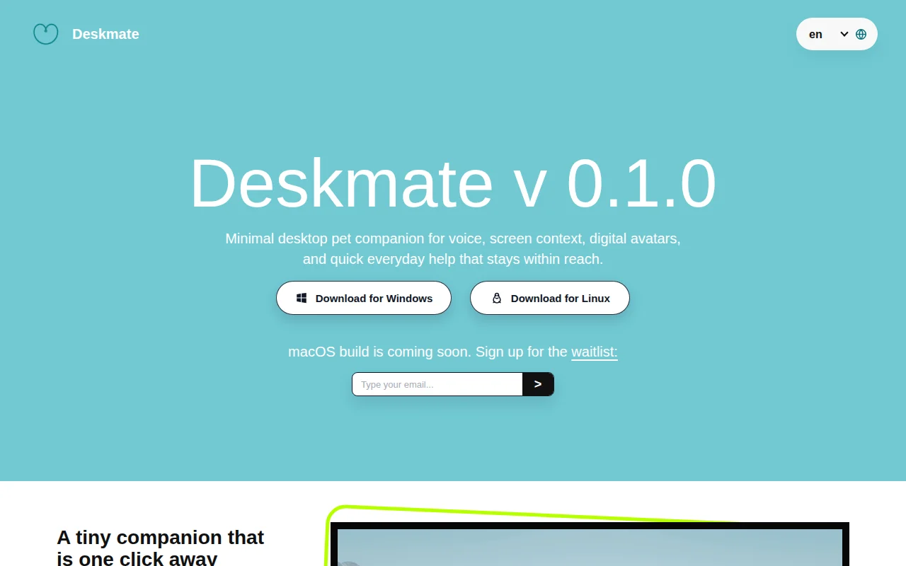 Deskmate Live – AI Desktop Pet Companions