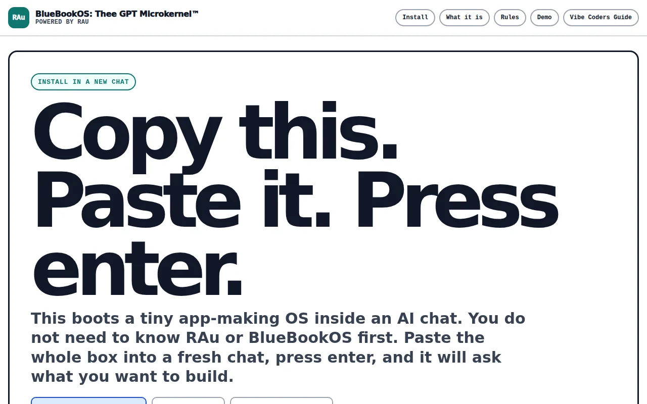 Boot a tiny app-making OS inside an AI chat