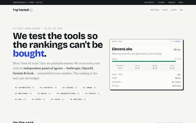 Tested – AI Tools Scored by a Panel of LLMs (Claude, GPT, Gemini, Grok)