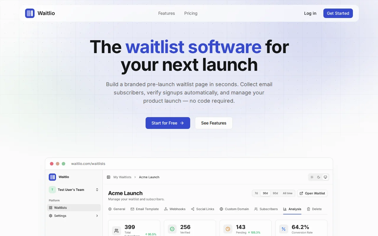 Waitlio – The waitlist software for your next launch