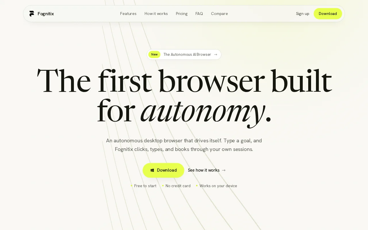 Fognitix – an autonomous desktop browser that drives itself