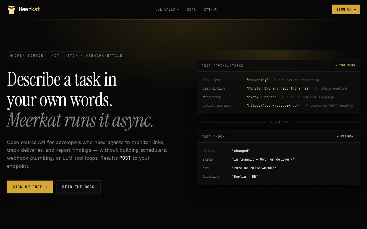 Open-Source API for Asynchronous Tasks Using Agents