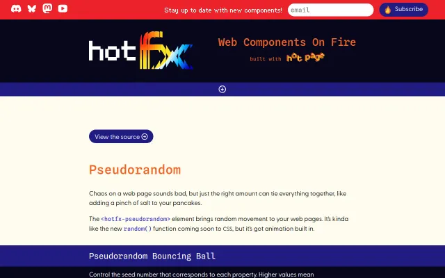 HotFX Pseudorandom – value noise in a CSS variable via custom element