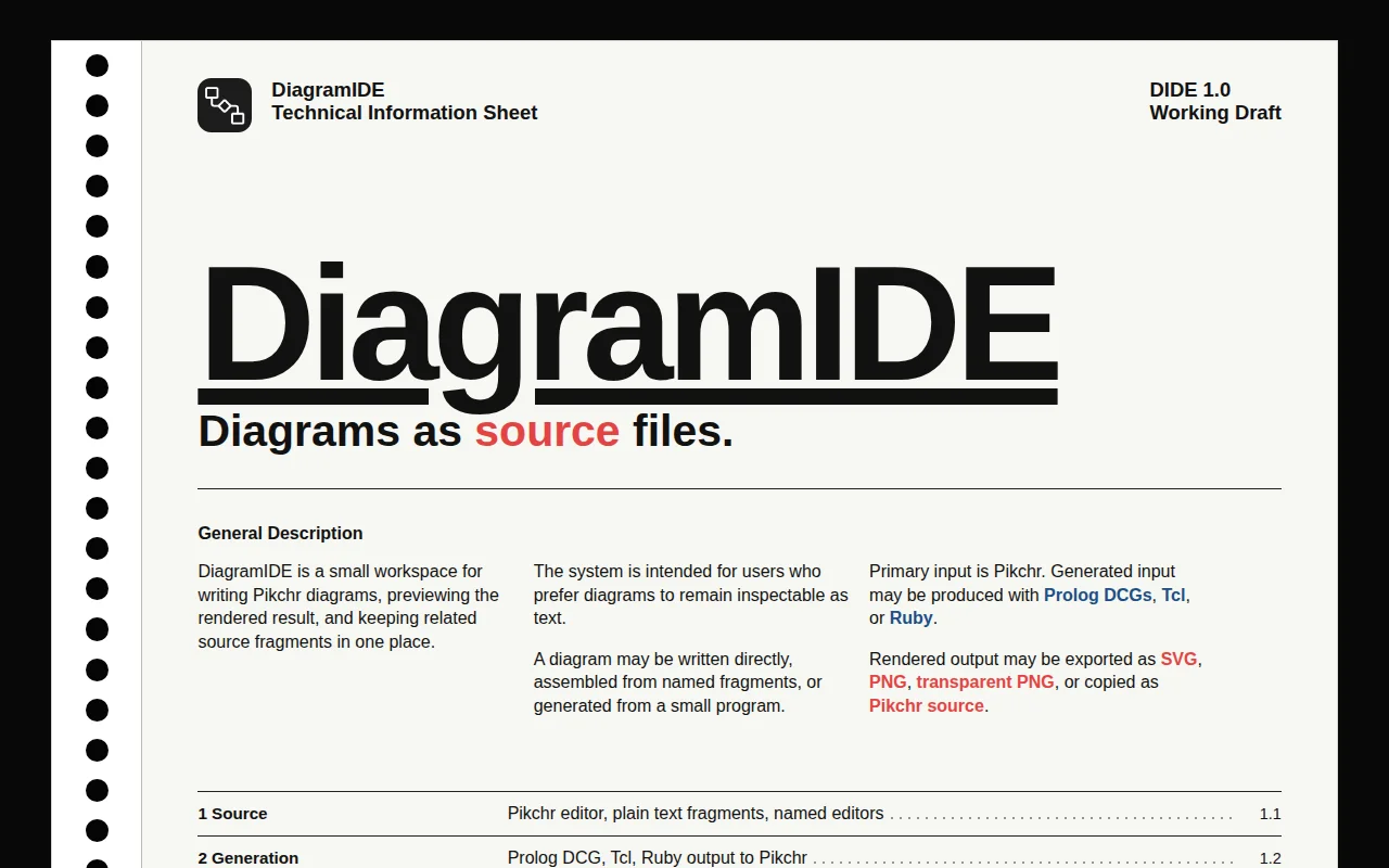 DiagramIDE – Diagrams as Source Files